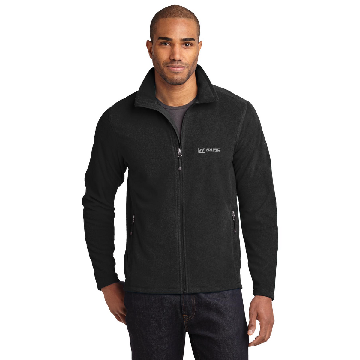 Eddie Bauer Full-Zip Microfleece Jacket — model