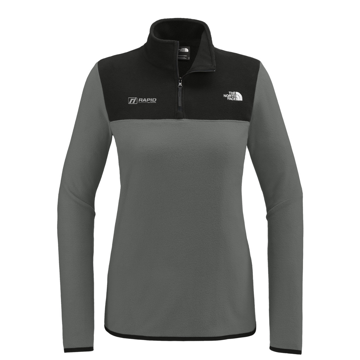 The North Face Women's Glacier 1/4-Zip Fleece — Asphalt Grey/ TNF Black