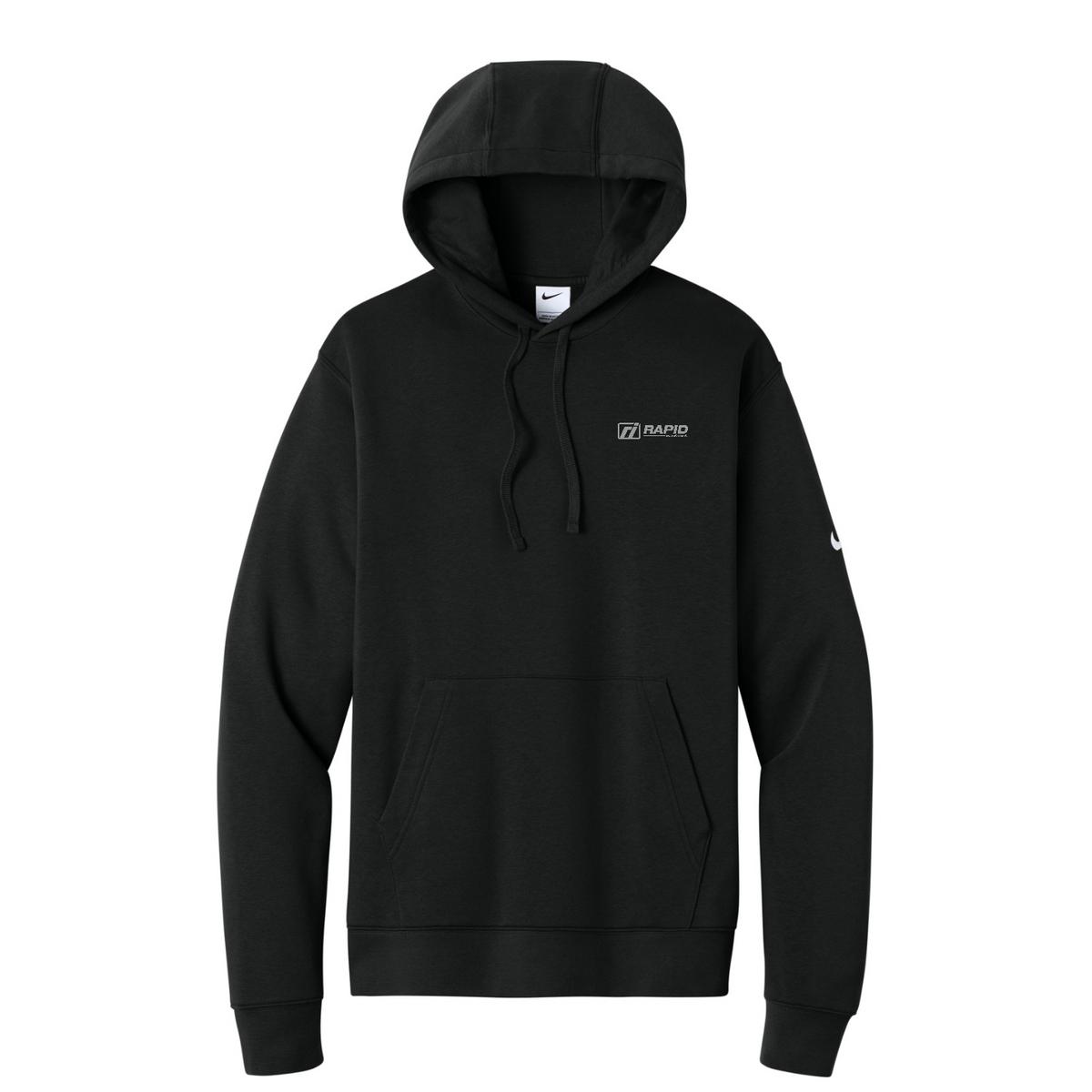 Nike Club Fleece Sleeve Swoosh Pullover Hoodie — Black