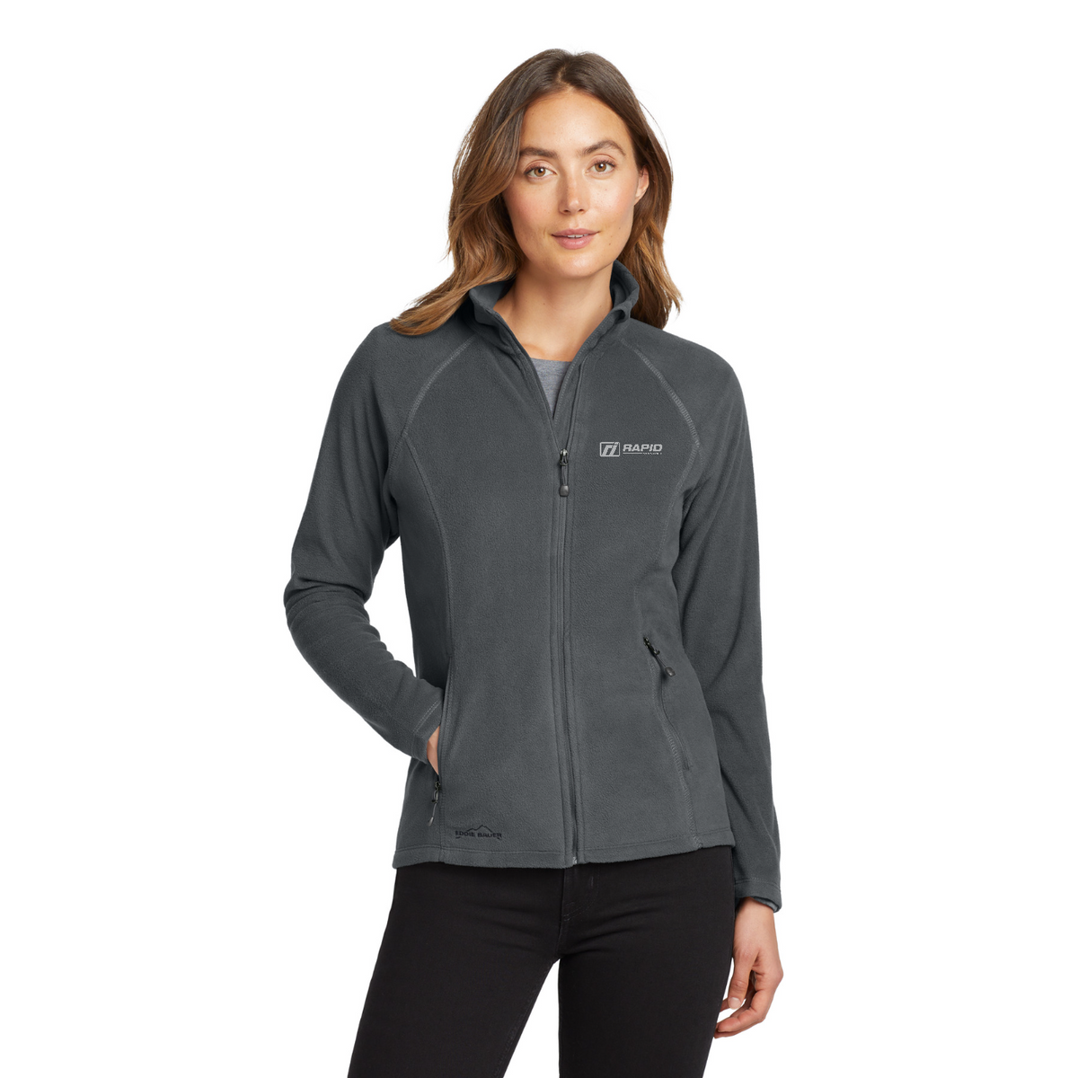 Eddie Bauer Women's Full-Zip Microfleece Jacket — model