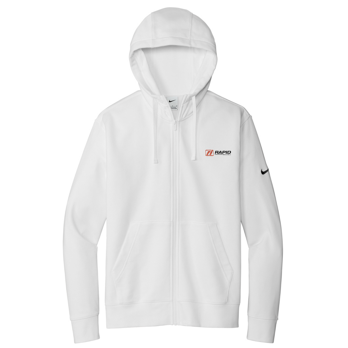 Nike Club Fleece Sleeve Swoosh Full-Zip Hoodie — White