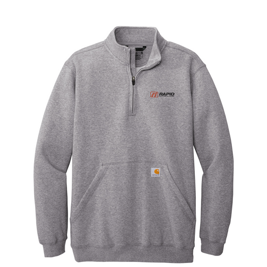 Carhartt Midweight 1/4-Zip Mock Neck Sweatshirt - Embroidered — Heather Grey