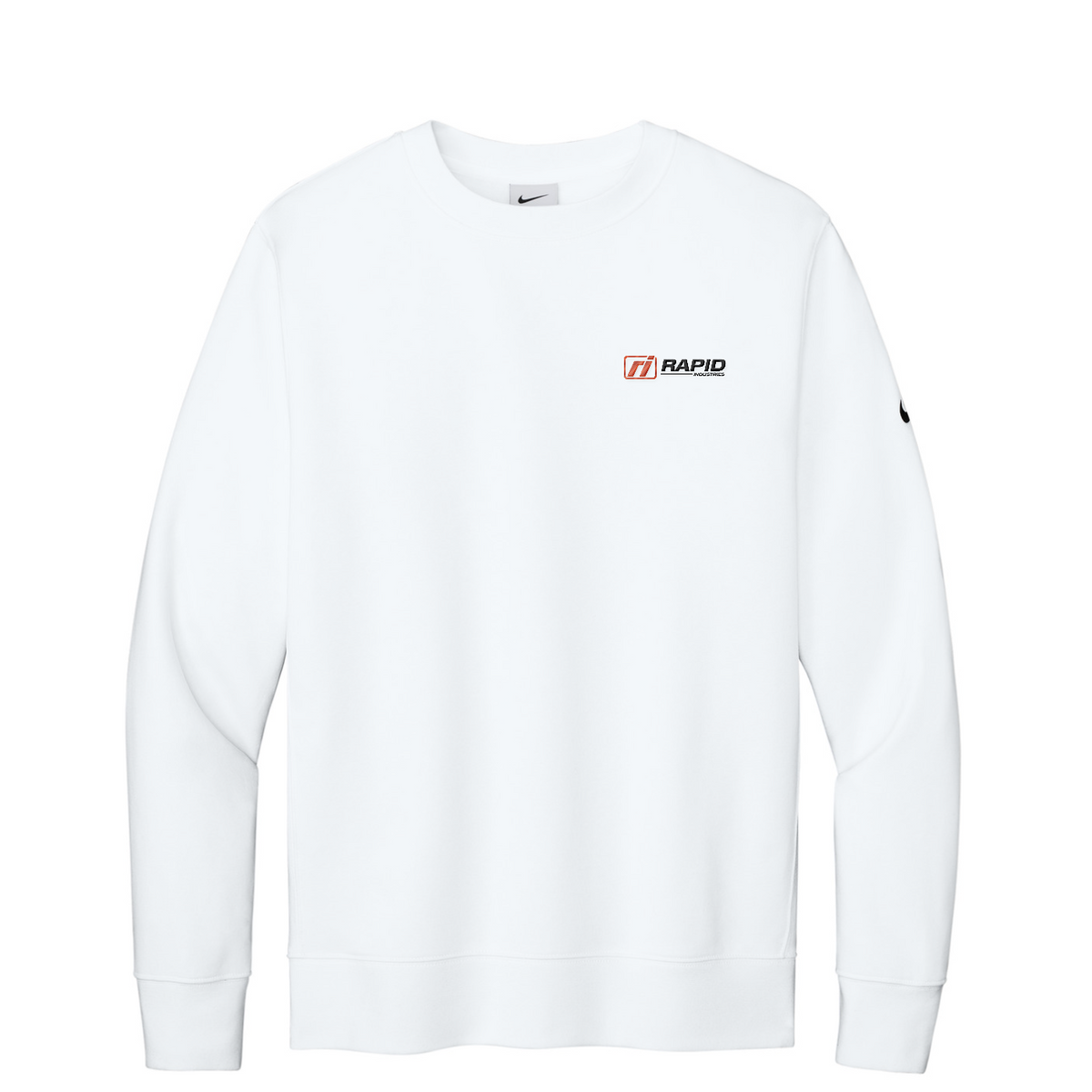 Nike Club Fleece Sleeve Swoosh Crew — White