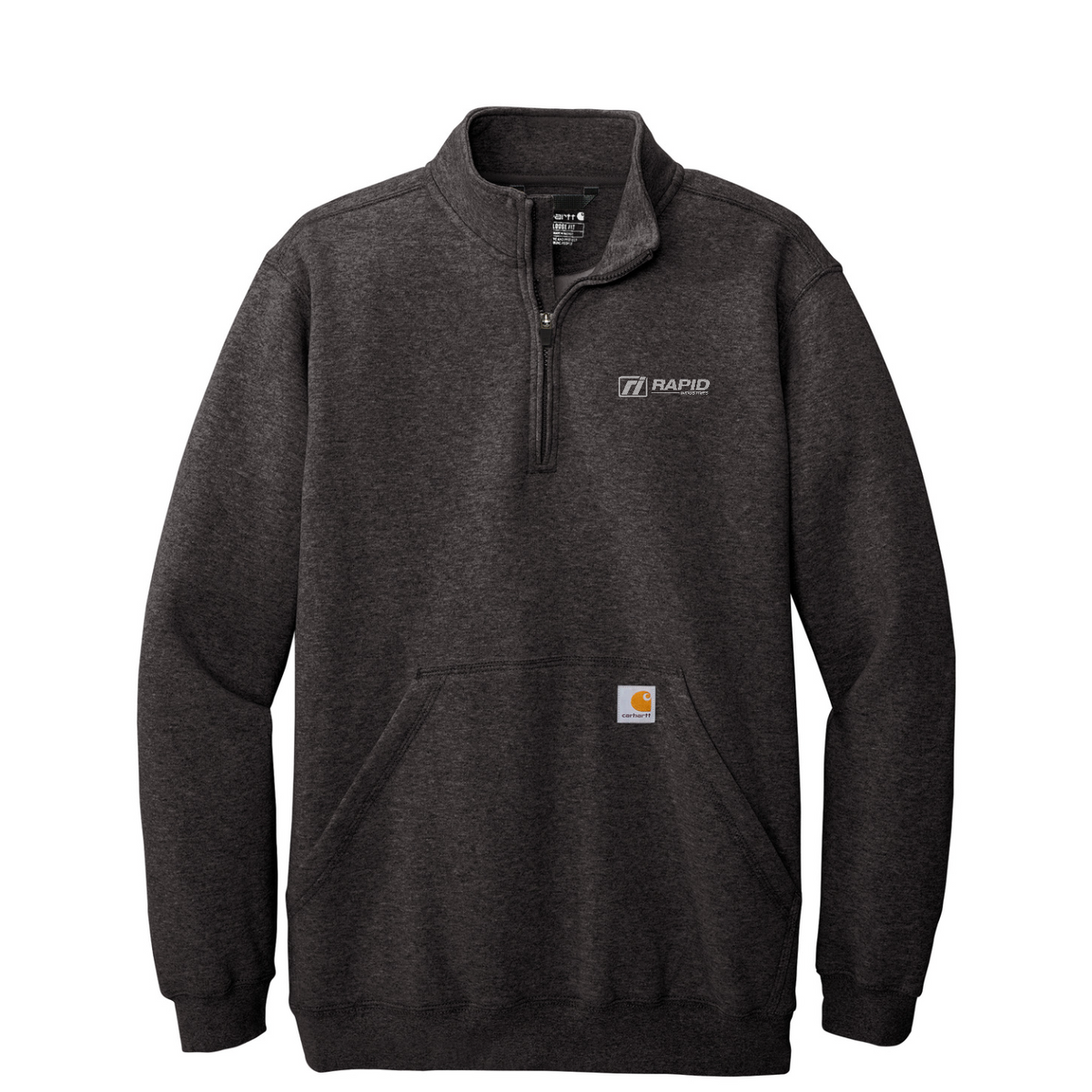 Carhartt Midweight 1/4-Zip Mock Neck Sweatshirt - Embroidered — Carbon Heather