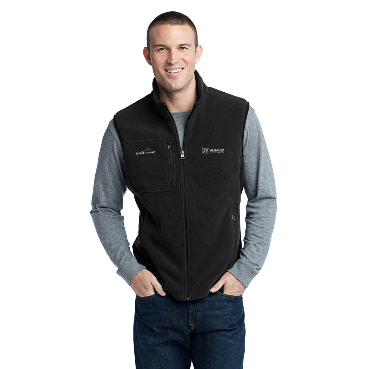 Eddie Bauer - Fleece Vest - Embroidered — model