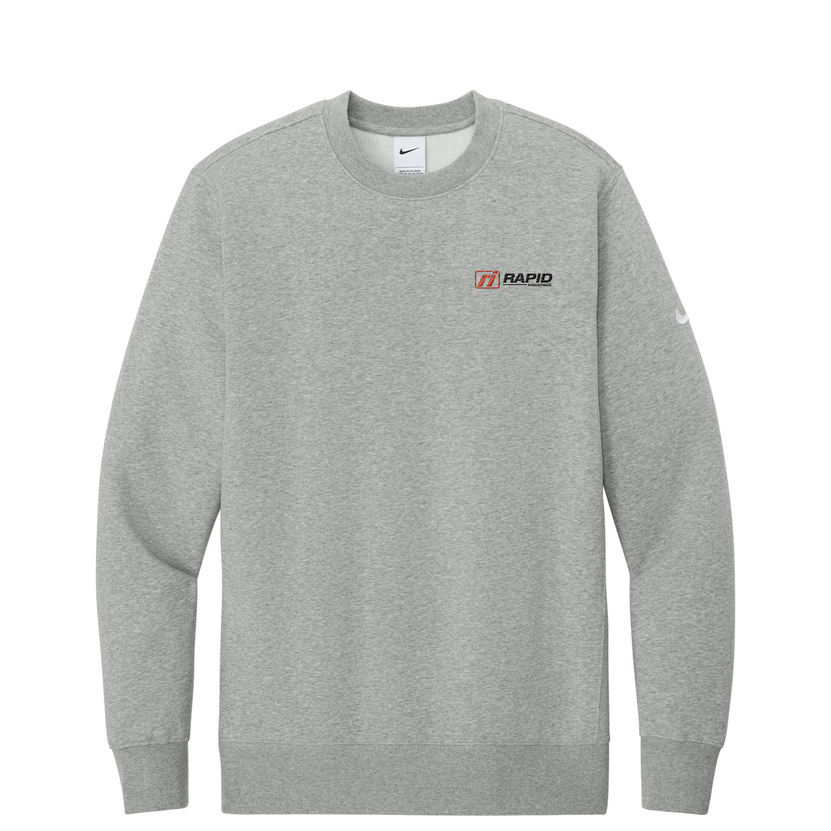 Nike Club Fleece Sleeve Swoosh Crew — Dark Grey Heather
