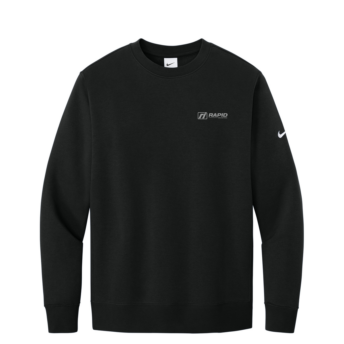 Nike Club Fleece Sleeve Swoosh Crew — Black