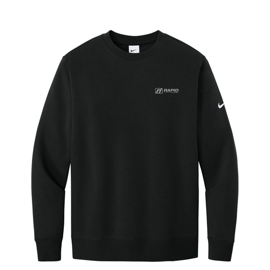 Nike Club Fleece Sleeve Swoosh Crew — Black
